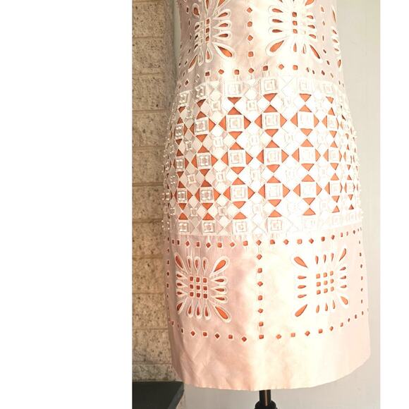 Per Se Carlisle 100% Silk Dress. intricate cut-out pattern embellishments SZ 2 - Picture 6 of 13